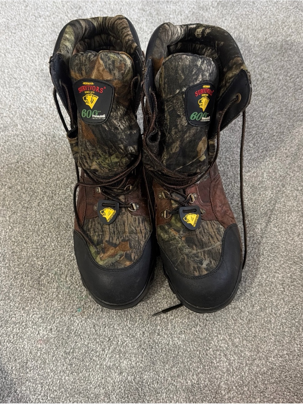 Herman Survivors Camo Hunting Boots VII  9.5W Leather 600g Thinsulate waterproof